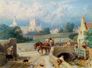 Dunfermline Abbey Oil painting by Myles Birket Foster