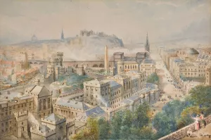 Edinburgh From Calton Hill by Myles Birket Foster Oil Painting