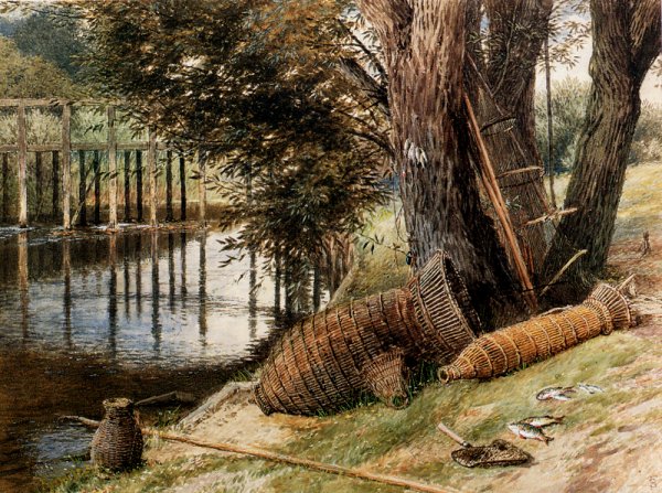 Eel Pots, On The Banks Of A River