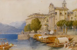 Lake Maggiore Oil painting by Myles Birket Foster
