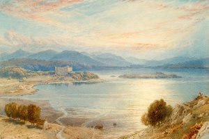 Loch Awe At Sunset by Myles Birket Foster Oil Painting
