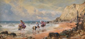 On The Shore, Bonchurch by Myles Birket Foster Oil Painting