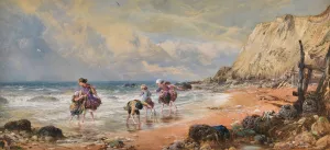 On The Shore, Bonchurch by Myles Birket Foster Oil Painting