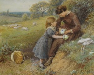 Primroses by Myles Birket Foster Oil Painting