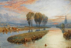 Reed Gatherers by Myles Birket Foster Oil Painting