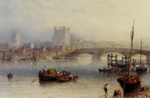 Rochester from the River by Myles Birket Foster Oil Painting