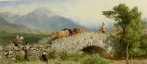 The Bridge Near Dalmally Argyll Scotland Oil painting by Myles Birket Foster