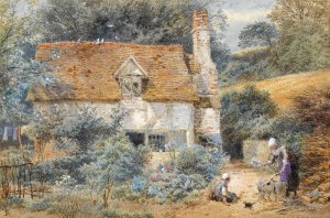 The Cottage by Myles Birket Foster Oil Painting