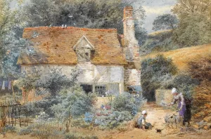 The Cottage by Myles Birket Foster Oil Painting