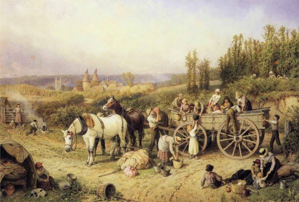 Main Product Photo of The Farm Cart Painting by Myles Birket Foster