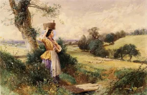 The Milk-Maid by Myles Birket Foster Oil Painting