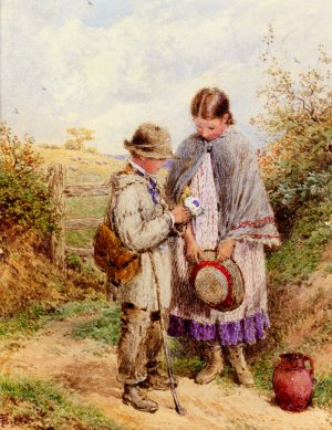 The Posy Oil painting by Myles Birket Foster