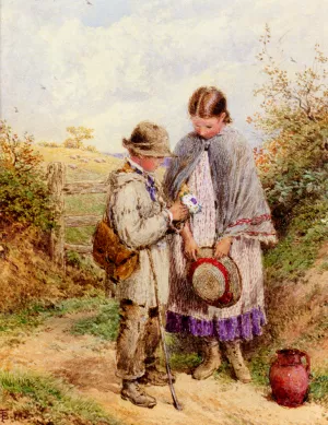 The Posy by Myles Birket Foster - Oil Painting Reproduction