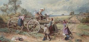 Who's To Be King Of The Castle by Myles Birket Foster Oil Painting
