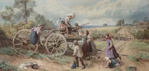 Who's To Be King Of The Castle by Myles Birket Foster Oil Painting