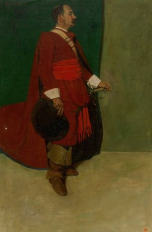 A Cavalier by N. C. Wyeth Oil Painting