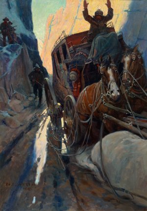 Hands Up by N. C. Wyeth Oil Painting