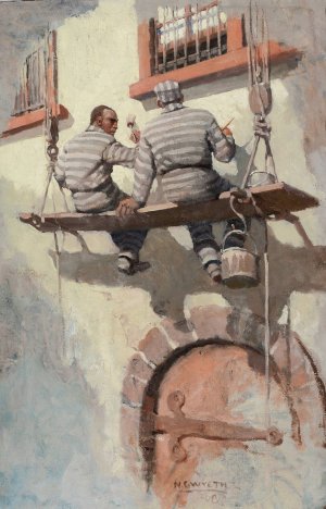 He Talked with His Eyes by N. C. Wyeth Oil Painting
