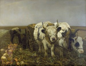 Roeoptagning by N.P. Mols Oil Painting