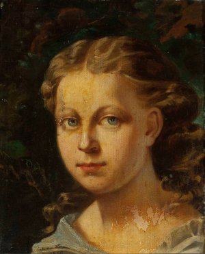 Portrait of Ludwika Rozwadowska nee Zamoyska by Napoleon Illakowicz Oil Painting