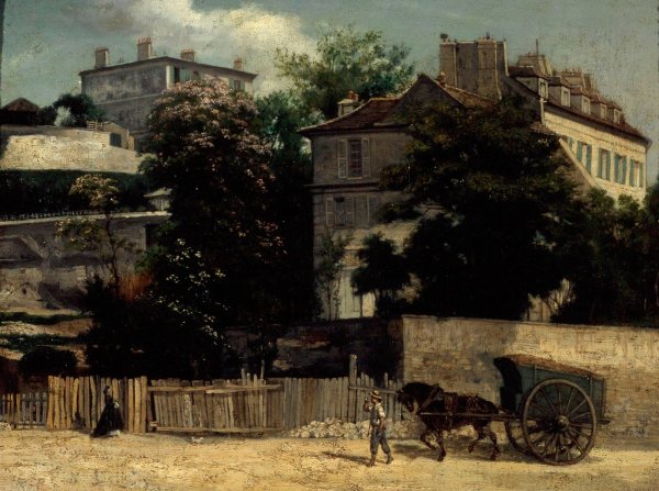 La rue d'Orchamp a Montmartre  by Napoleon-Joseph Bellardel - Hand-Painted Oil Painting Reproduction