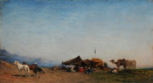Campement Arabe by Narcisse Berchere Oil Painting
