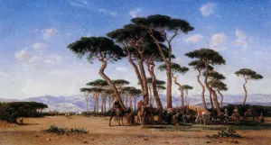 Campement painting by Narcisse Berchere