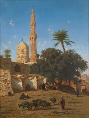 Outside The Walls Of A North African City by Narcisse Berchere Oil Painting