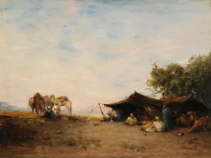 Un gourbi by Narcisse Berchere Oil Painting