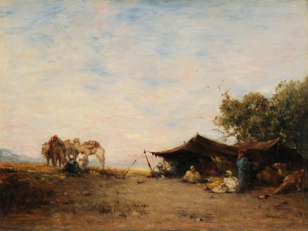 Main Product Photo of Un gourbi Painting by Narcisse Berchere