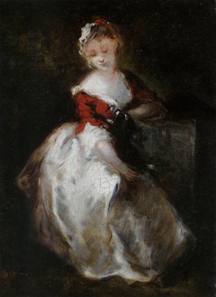 Her Favorite Companion by Narcisse Diaz De La Pena - Hand-Painted Oil Painting Reproduction