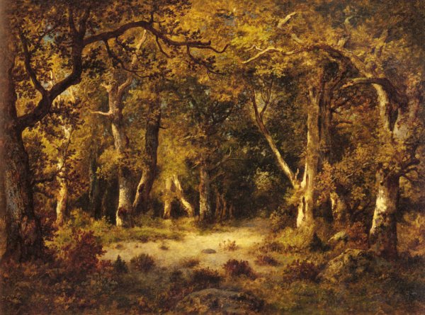 Main Product Photo of En Foret de Fontainebleau Painting by Narcisse Diaz De La Pena