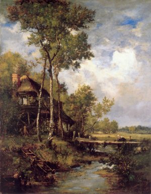 The Old Windmill Near Barbizon by Narcisse Diaz De La Pena Oil Painting