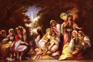 Women of the Seraglio by Narcisse Diaz De La Pena Oil Painting