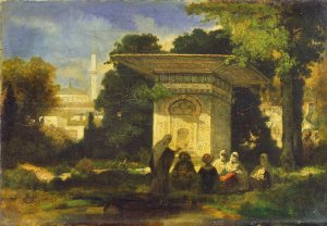 A Turkish Fountain by Narcisse-Virgile Diaz De La Pena Oil Painting