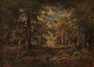 A Vista through Trees; Fontainebleau by Narcisse-Virgile Diaz De La Pena Oil Painting