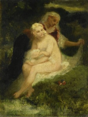 After the Bath by Narcisse-Virgile Diaz De La Pena Oil Painting