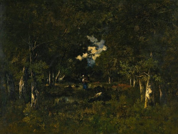 Bucheronne Dans Une eclaircie by Narcisse-Virgile Diaz De La Pena - Hand-Painted Oil Painting Reproduction