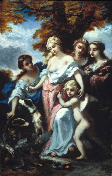 Diana After the Hunt  by Narcisse-Virgile Diaz De La Pena - Hand-Painted Oil Painting Reproduction