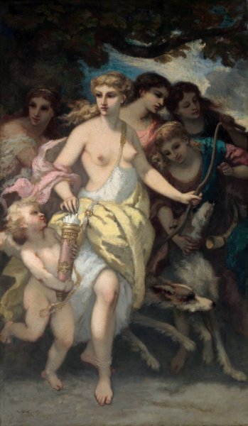 Diana  by Narcisse-Virgile Diaz De La Pena - Hand-Painted Oil Painting Reproduction