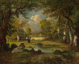 Fagotiere, mare et bord de clairiere by Narcisse-Virgile Diaz De La Pena Oil Painting