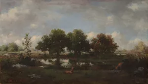 Forest Landscape with Stags Oil painting by Narcisse-Virgile Diaz De La Pena