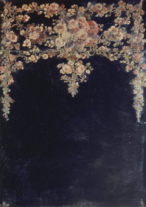 Guirlandes de fleurs. Peinture sur un miroir by Narcisse-Virgile Diaz De La Pena Oil Painting