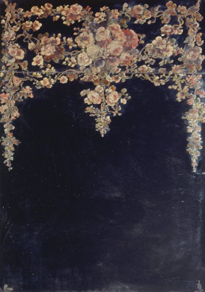 Guirlandes de fleurs. Peinture sur un miroir  by Narcisse-Virgile Diaz De La Pena - Hand-Painted Oil Painting Reproduction