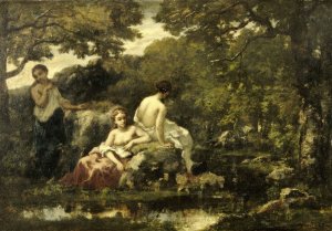Idyll by Narcisse-Virgile Diaz De La Pena Oil Painting