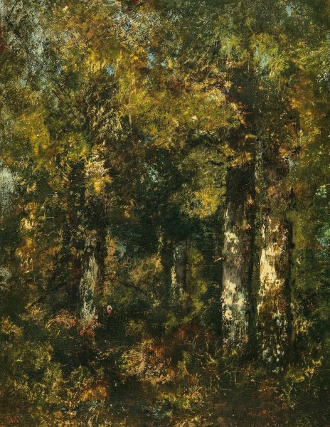 In the Forest of Fontainebleau by Narcisse-Virgile Diaz De La Pena - Hand-Painted Oil Painting Reproduction