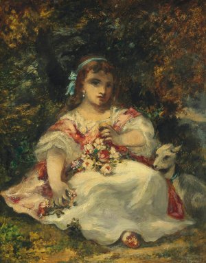 La fille de Diaz by Narcisse-Virgile Diaz De La Pena Oil Painting