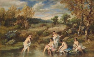 Les Baigneuses by Narcisse-Virgile Diaz De La Pena Oil Painting