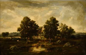 Mare dans une lande by Narcisse-Virgile Diaz De La Pena Oil Painting