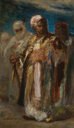 Men in Oriental Costumes by Narcisse-Virgile Diaz De La Pena Oil Painting